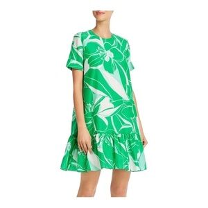 Milly Stencil-Floral Brynn Cotton Mini Dress Summer Beach Tropical Size 2 M1
